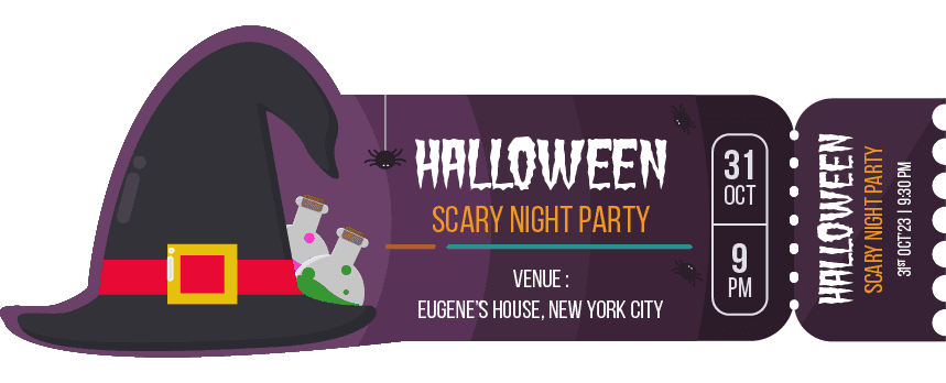 Halloween Scary Night Party Ticket