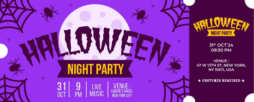 Halloween Night Party Ticket