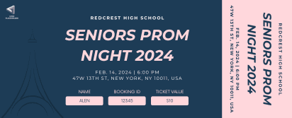 High School Seniors Prom Ticket