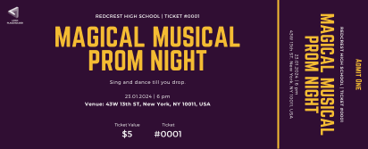 Musical Prom Night Ticket