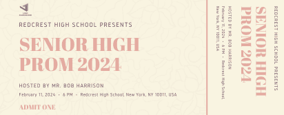 Senior High Prom Ticket
