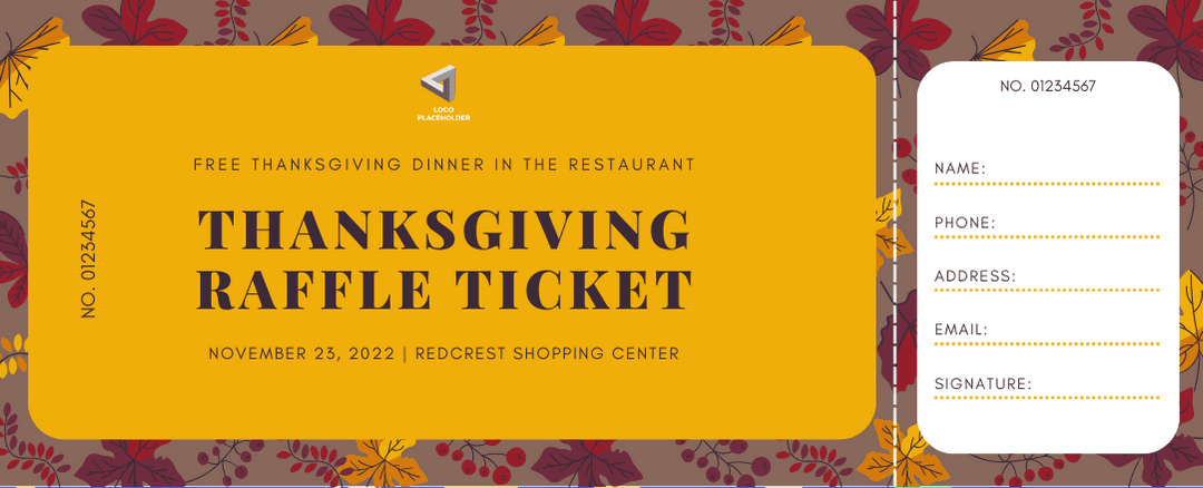 Thanksgiving Raffle Ticket