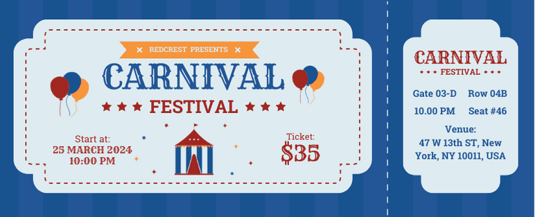 Carnival Ticket With Sponsors