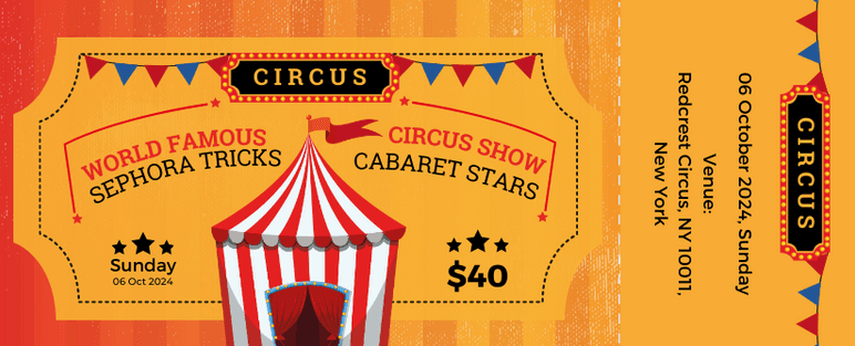 Carnival Ticket for Circus Show