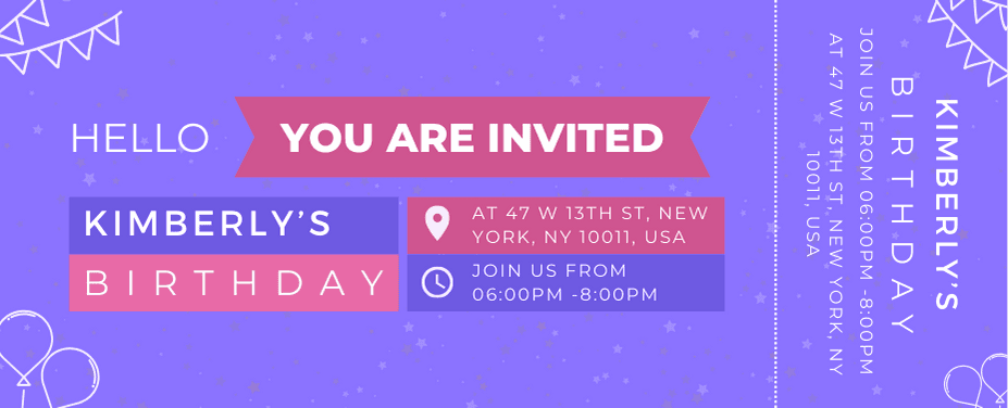 Formal Birthday Party Ticket