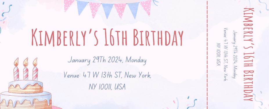 Birthday Party Ticket