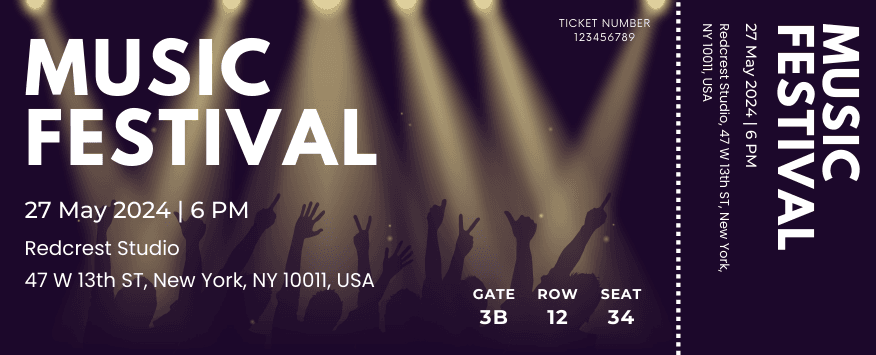 Music Festival Concert Ticket