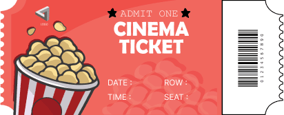 Red & White Movie Ticket