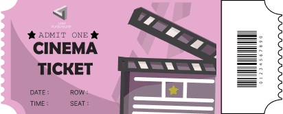 Pink Background Movie Ticket