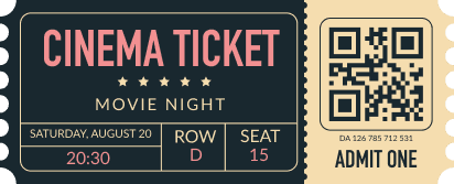 Movie Ticket With QR