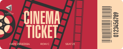 Red Background Movie Ticket