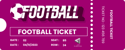 Sports Ticket With Pink Background