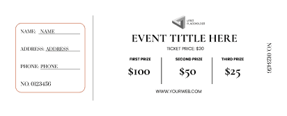 White Background Fundraiser Ticket