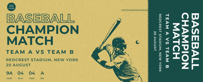 Baseball Champion Match Ticket
