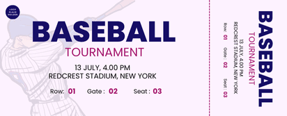 Baseball Tournament Ticket