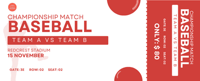 Baseball Championship Match Ticket